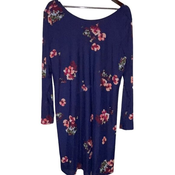 Isabel Maternity Blue Floral Rayon Dress Long Sleeve Size XXL - Picture 1 of 8